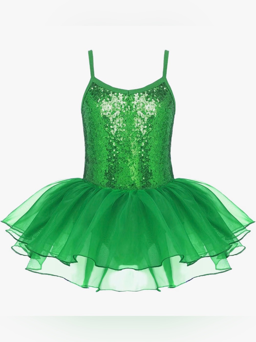 Girls' Green Sequin Tutu Dance Costume